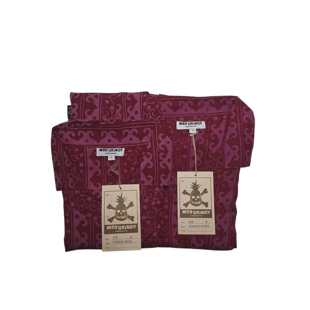 Mad Gringo Women's Lot Of 2 Small Hawaiian Shirts NEW WITH TAGS Button Up